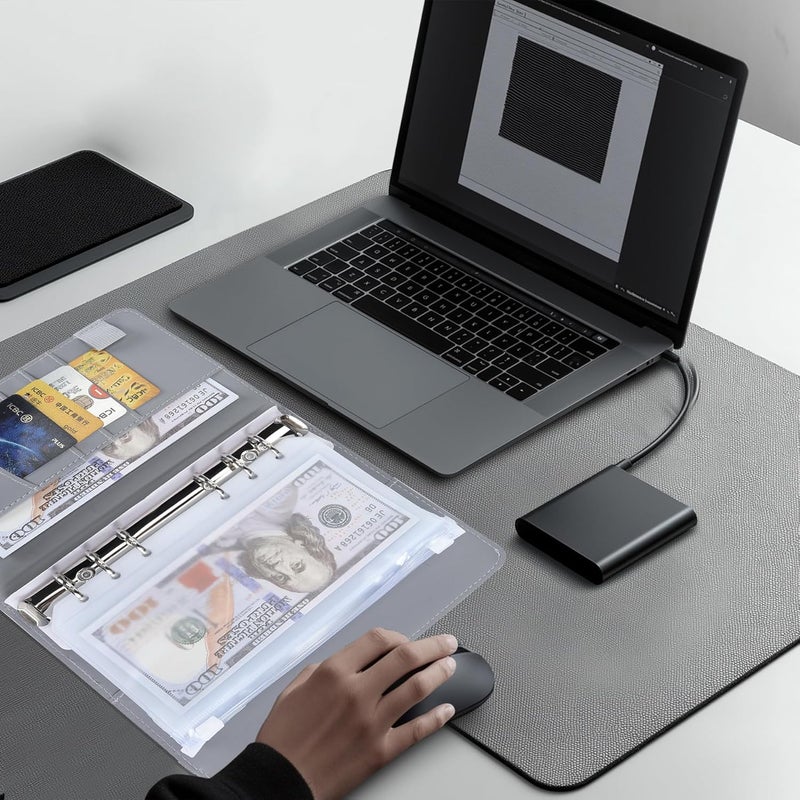 NICOOTHBudget Binder Cash Envelopes A6 Money Saving Binder with Zipper envelopes (Grey) - Image 5